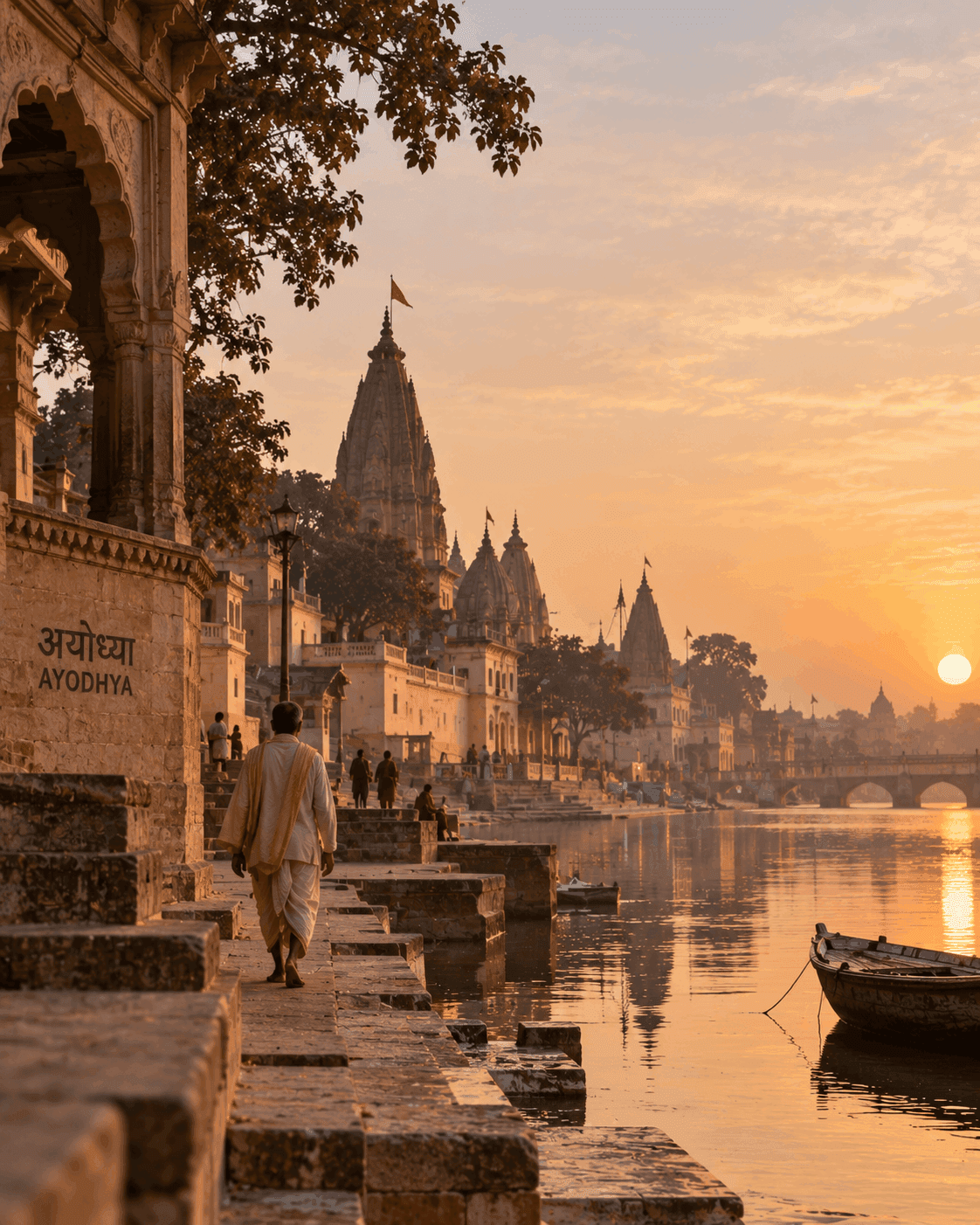 Editorial view representing a pilgrimage journey through places associated with the Ramayana